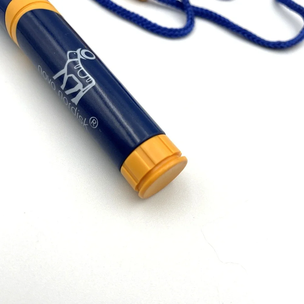 Novo Nordisk NovoPen Junior Drug Rep Pen Vintage Lanyard Blue Yellow 0006